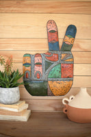 Painted Metal Peace Sign Hand