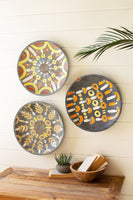 Hand-painted ceramic platter wall art