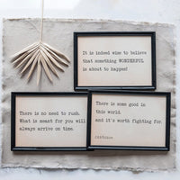 Wood Framed Wall Decor w/ Saying, 3 Styles