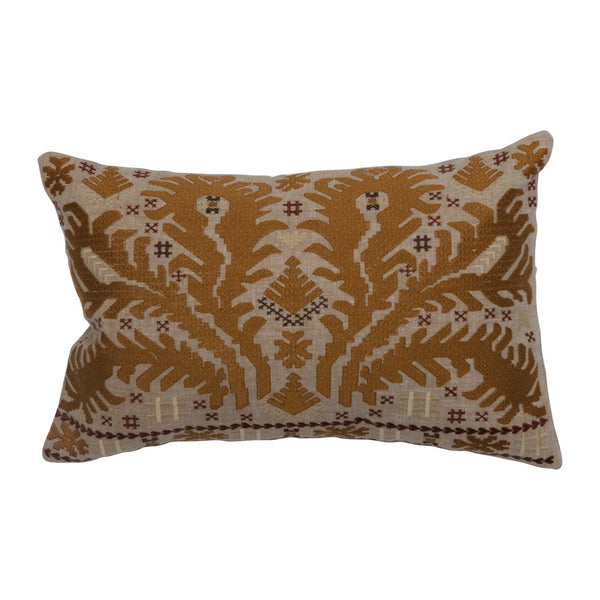 Embroidered Lumbar Pillow